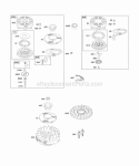 Flywheel Rewind Starter Diagram and Parts List for 12J802-0861-01  Briggs and Stratton Engine